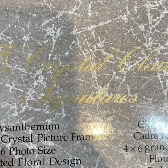 Crystal Clear Signatures Chrysanthemum Rectangular Crystal Photo Frame 4x6 Frost - Picture 8 of 15